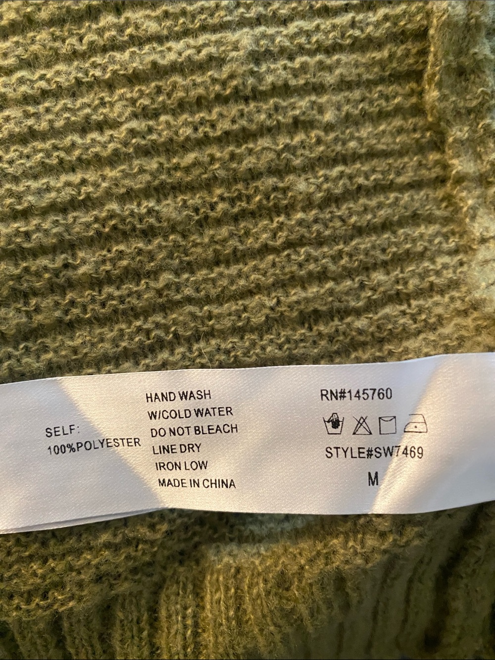 Olive Ribbed Open-Front Cardigan with Pockets - Picture 3 of 3